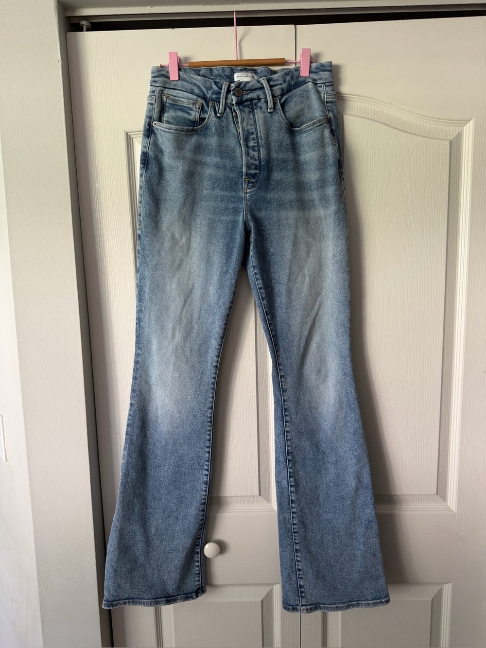 Good American Light Blue Flare Jeans